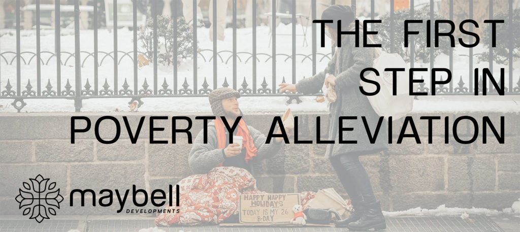 the first step in poverty alleviation maybell developments